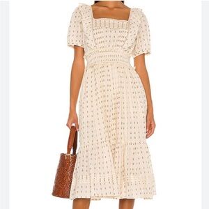 Cleobella Cream Floral Patterned Dress Size Medium